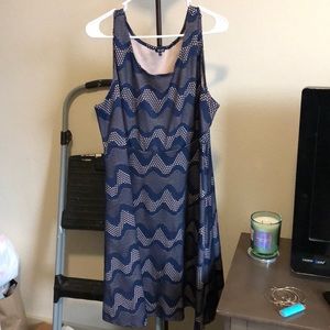 Navy and Tan Dress